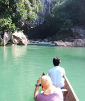 Approaching Konglor cave, Hinboun river, Laos