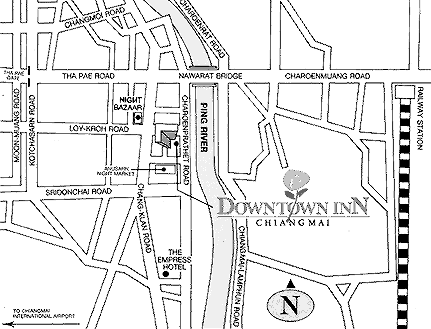 Location map of Downtown Inn - Chiang Mai