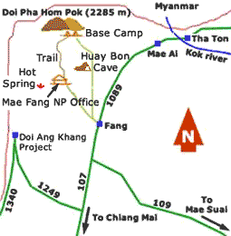 Map to Doi Pha Hom Pok